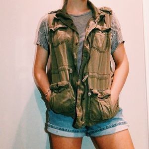 Army green utility vest